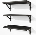 Fixwal Black Shelves for Wall, Wood Wall Mounted Floating Shelves for Bedroom by Fixwal