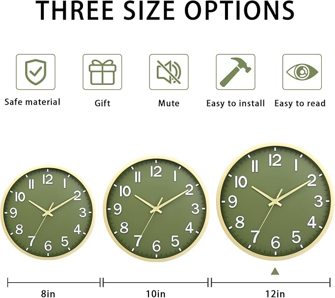 Wall Clocks Battery Operated 12 inch Modern Wall Clock, Silent Non Ticking Wall - Image 4