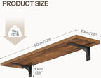 HOOBRO Floating Shelves for Wall, 23.6" Wall Mounted Shelves Set of 2, Hanging - Image 3
