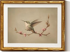 InSimSea Gold Bamboo Framed Canvas Wall Art, Vintage Spring Bird Paintings by InSimSeaArt