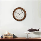 Wooden Wall Clock with Retro Design, 11 Inches Round Wall Clocks Battery - Image 5