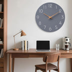 Mosewa Large Wall Clock 18 Inch Gray Modern Flatwood Silent Non Ticking Battery - Image 6