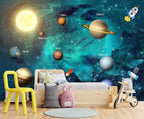 Kids Universe Planet Galaxy Wallpaper Solar System Starry bight Sky Ceiling by WXHFM
