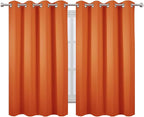 LEMOMO Blackout Curtains 66 x 54 Inch Long Orange Curtains Set of 2 Panels Room - Image 2