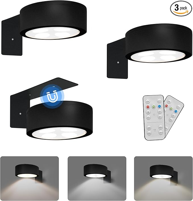 3-Pack Battery Operated Picture Light Magnetic Painting Light by Xuolder