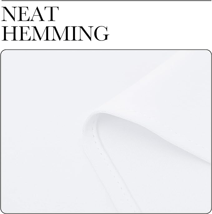 NICETOWN White Lightweight Fabric Curtain Panels, 48 inch Length, Non-Blackout - Image 7
