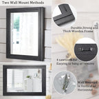 AAZZKANG Large Mirrors for Wall Black 28"x20" Rectangle Wood Framed Mirror - Image 3