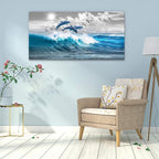 Wapluam Wall Decor For Living Room Large Canvas Wall Art For Bedroom Blue Wave - Image 5