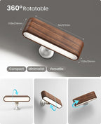 Wood LED Wall Sconce Magnetic 360°Rotate Wall Mounted Lamp Brightness - Image 3