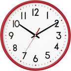 HZDHCLH Wall Clock Red, Silent Wall Clocks Battery Operated 12 Inch Modern Non by HZDHCLH