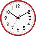 HZDHCLH Wall Clock Red, Silent Wall Clocks Battery Operated 10 Inch Modern Non by HZDHCLH