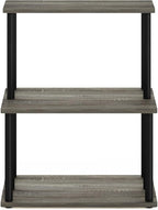 Furinno Turn-N-Tube 3-Tier Toolless Kitchen Storage Shelf, French Oak Grey/Black - Image 6