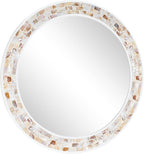 Tanmicoshomy Round Wall Mirror 30 Inch, Natural Brown Shell Framed Circle by Tanmicoshomy