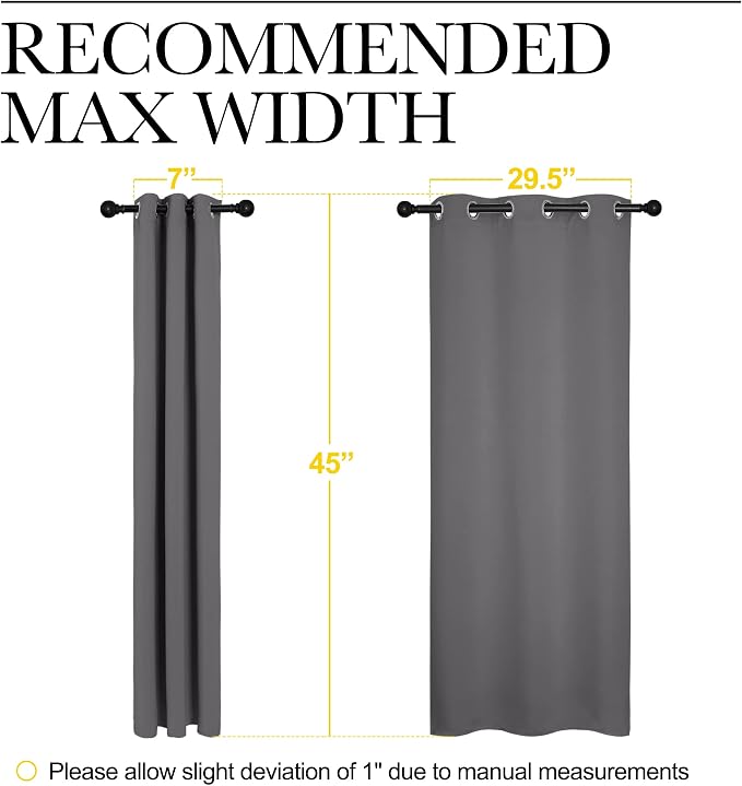 NICETOWN Grey Blackout Curtain Panels - Image 7
