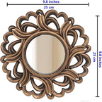 Retro Gold Mirrors for Wall Pack of 3. Geometric Lines Round Mirrors. More - Image 5