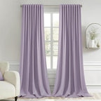MIULEE Lilac Back Tab Blackout Curtains 102 Inch Long 2 Panels Set by MIULEE