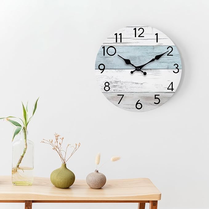KECYET Wall Clock Silent Non-Ticking Wooden Clocks Battery Operated 16 Inch - Image 6