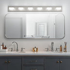 Ralbay Brushed Nickel Bathroom Vanity Lights 48inch Metal Acrylic LED Modern - Image 3
