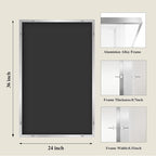 Koonmi Silver Rectangle Wall Mirror, 24x36 Inch Bathroom Mirror, Aluminum Frame - Image 2