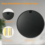 OLIXIS 24 Inch Black Round Bathroom Wall Mirror, Round Bathroom Mirrors - Image 5