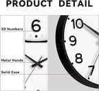 Roymnie Wall Clock, Silent Wall Clocks Battery Operated 8 Inch-Modern Non - Image 7