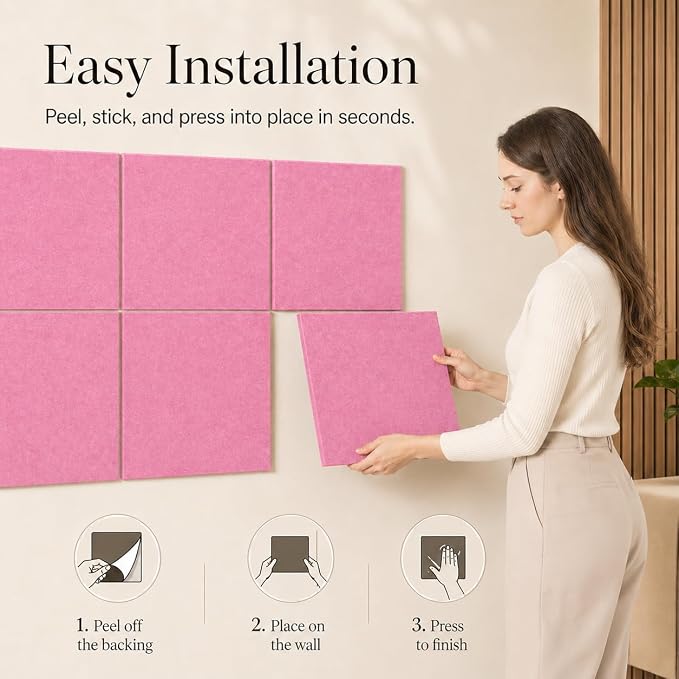 Large Cork Boards for Walls – 48" x 36" Self Adhesive Felt Wall Tiles - Image 4