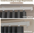Room Divider Blackout Curtains Extra Wide Ceiling Mounted Curtains Track Sets - Image 6