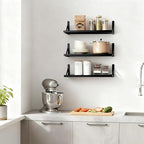 Fixwal Black Shelves for Wall, Wood Wall Mounted Floating Shelves for Bedroom - Image 7