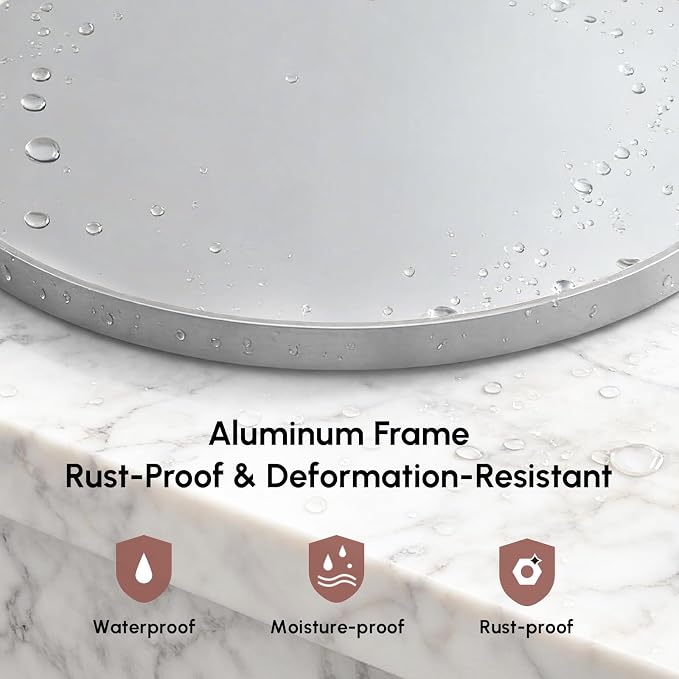 USHOWER Brushed Nickel Bathroom Mirrors - Image 5
