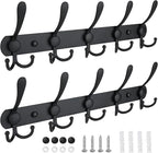 TICONN Wall Mounted Coat Rack, Five Heavy Duty Tri Hooks All Metal Construction by TICONN