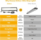 Onforu LED Shop Lights, 100W 14000lm Ultra Bright LED Work Lights - Image 4