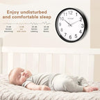 WISKALON 10 inch Silent Non-Ticking Elegant Black Frame Wall Clock, Classic - Image 4