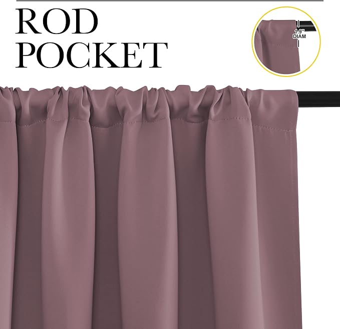 NICETOWN Living Room Curtains, Home Decorations Thermal Insulated Solid Rod - Image 3