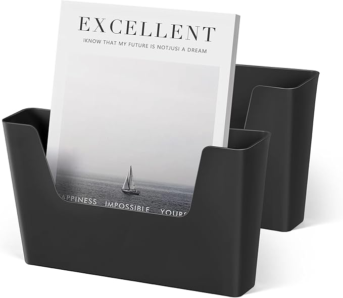 YOHOM Adhesive File Holder Plastic Document Folder Door No Drilling Mount Mail by Yohom