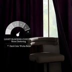 NICETOWN Purple Velvet Curtains 90 inch Long - Image 3