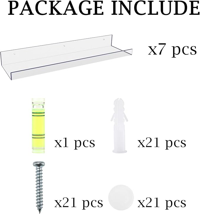 RLAVBL 7 Pack Acrylic Shelves, Living Room, Kitchen Storage - Image 6