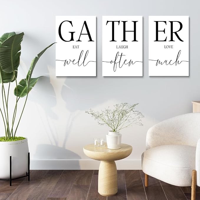 GUBIYU Gather Signs for Home Decor, Wall Art for Dining Room and Kitchen - Image 3