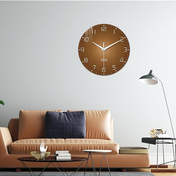 XNM 24 Inch Brown Wall Clock Analog Large Wall Clocks - Image 4
