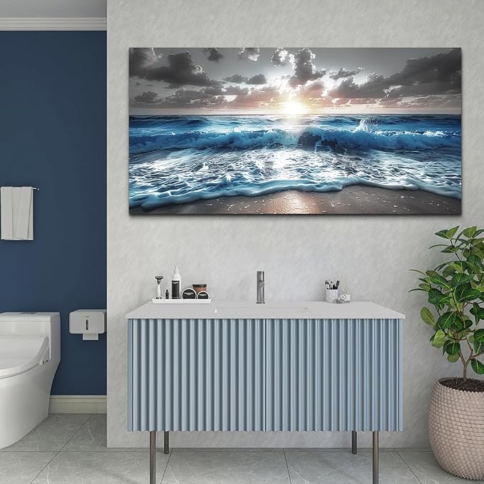 hyidecorart Large Wall Art For Living Room Modern Wall Decor For Office Blue - Image 5