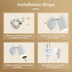 Lightess Plug in Sconce Set of Two, 350° Adjustable Dimmable Wall Light - Image 9