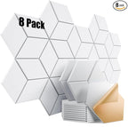 8 Pack Self-Adhesive Acoustic Panels 12" X 10" X 0.4" by Dailycooper