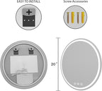 LED Bathroom Mirror 20 Inch Round Bathroom Mirror - Image 4