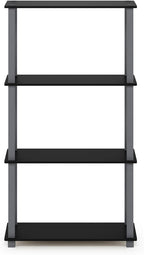 Furinno TURN-S-TUBE Storage Shelves, 4-Tier Book Shelf, Corner Shelf, Toolless - Image 5