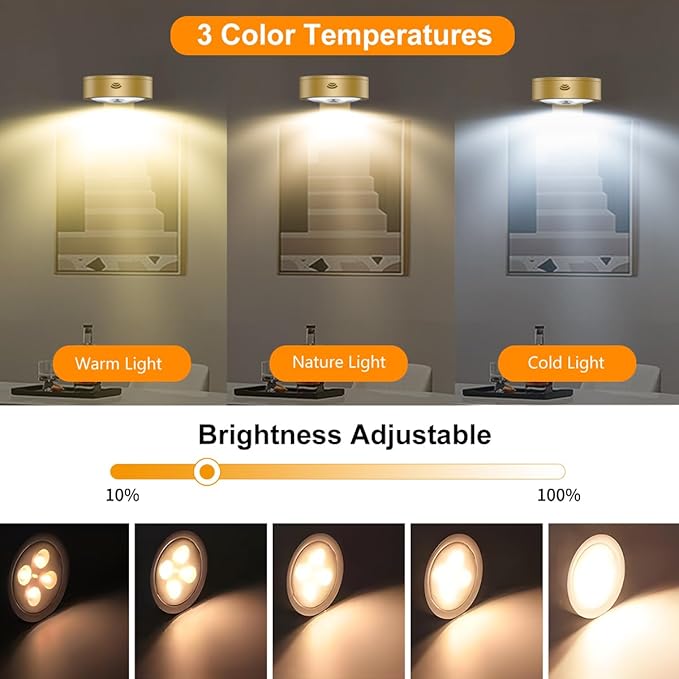 6-Pack Battery Operated Picture Light Magnetic Painting Light - Image 2