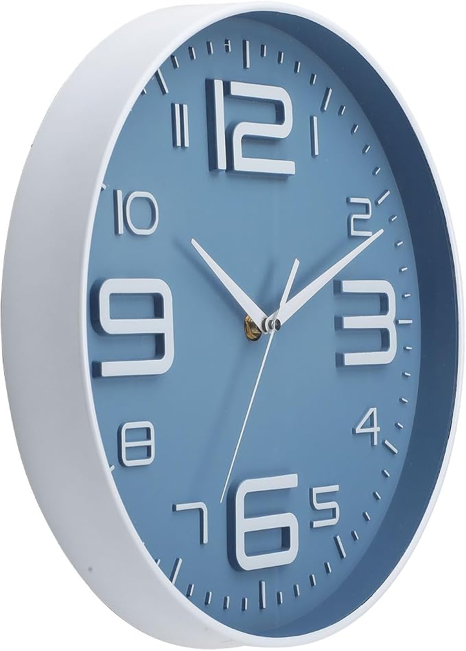 12 inch Silent and Non tick Battery Powered Quartz Round Wall Clock, Suitable - Image 3