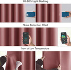MIULEE Dusty Rose Back Tab Blackout Curtain 96 Inch Long 2 Panels Set - Image 5