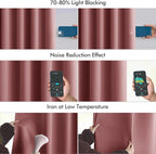 MIULEE Dusty Rose Back Tab Blackout Curtains 90 Inches Long 2 Panels Set - Image 5