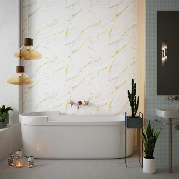 IZODEKOR Marble-Look Wall Panels – Set of 4, 47.24 × 23.62 inches – Alternative - Image 5