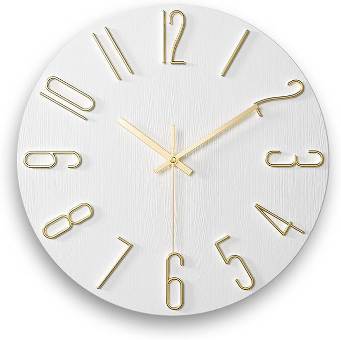 Wall Clock, Silent Clock, Wall Clocks Battery Operated， 12 inch Modern Wall by Fapugh