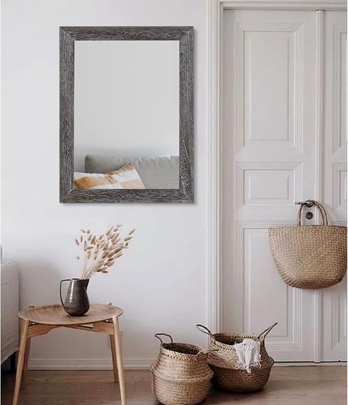 AAZZKANG Wall Mirror with Rectangle Wood Frame Large 26"x18" Rustic Decorative - Image 5